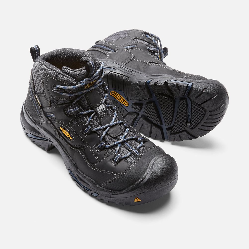 Botte de Travail Keen Homme Noir | Braddock Waterproof Mid (Soft Toe) | FCTDN-3420